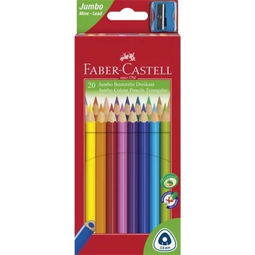 Faber-Castell színes ceruza készlet, háromszögletű, jumbo, 20 különböző szín