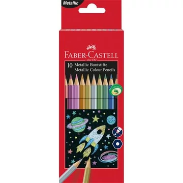 Faber-Castell színes ceruza készlet, hatszögletű,, 10 különböző metál szín