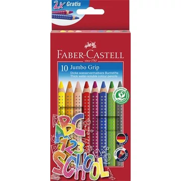 Faber-Castell színes ceruza készlet, háromszögeltű, vastag, grip, 10 különböző szín