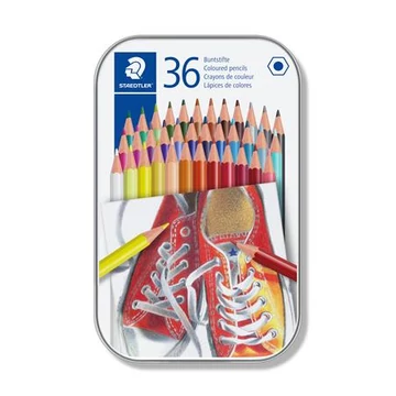 Staedtler színes ceruza készlet, hatszögletű, fém dobozban, 175, 36 különböző szín