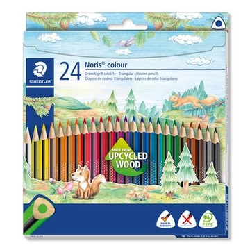 Staedtler színes ceruza készlet, háromszögletű, Noris colour 187, 24 különböző szín