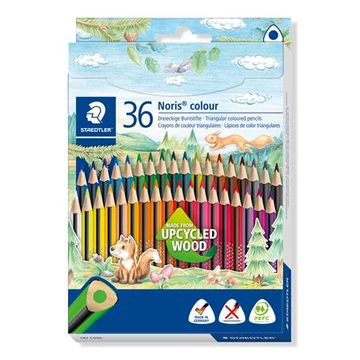 Staedtler színes ceruza készlet, háromszögletű, Noris colour 187, 36 különböző szín
