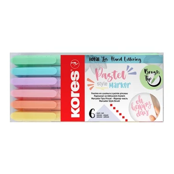 Kores ecsetirón készlet, pastel style, 6 pasztell szín
