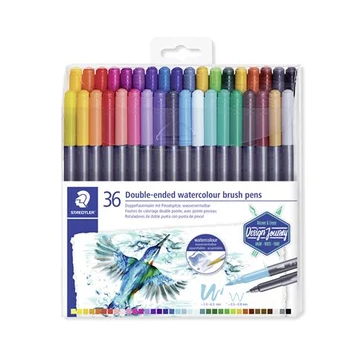 Staedtler ecsetirón készlet, 0,5-0,8/1,0-6,0 mm, kétvégű, 3001, 36 szín