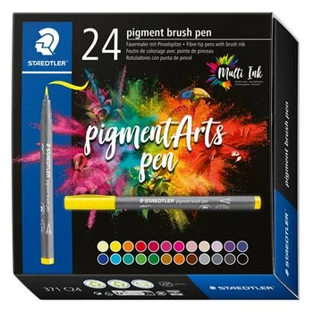 Staedtler ecsetirón készlet, pigment brush 371, 24 különböző szín