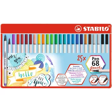 Stabilo Pen 68 Brush ecsetirón készlet, 19 féle szín