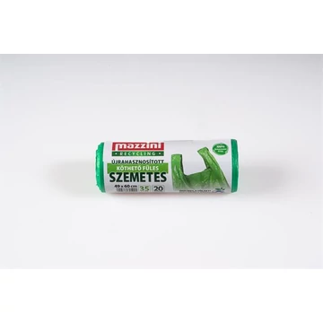 Mazzini szemeteszsák, újrahasznosított, köthető füles, 35 l, 20 db, 49x60 cm