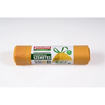 Mazzini szemeteszsák, újrahasznosított, húzófüles, 70 l, 15 db, 64x70 cm