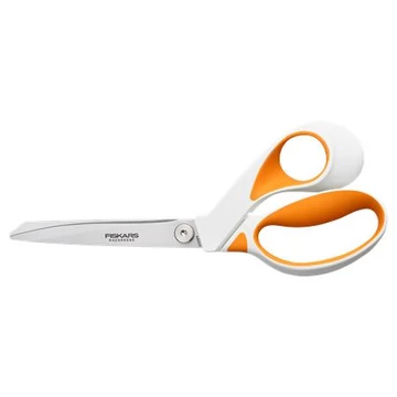 Olló, általános, 23 cm, Fiskars razoredge softgrip, narancssárga-fehér