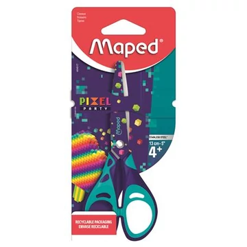 Olló, iskolai, 13 cm, Maped pixel party
