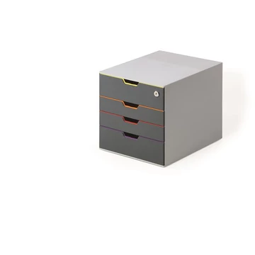 Irattároló, műanyag, 4 fiókos, 1 zárható fiókkal, Durable VARICOLOR Safe