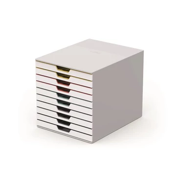 Irattároló, műanyag, 10 fiókos, DURABLE VARICOLOR 10, fehér