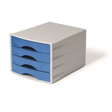 Irattároló, műanyag, 4 fiókos, Durable eco, kék