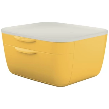 Irattároló, műanyag, 2 fiókos, Leitz cosy, melegsárga