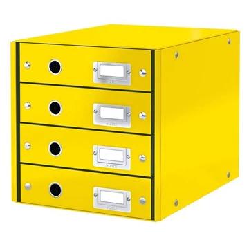 Irattároló, laminált karton, 4 fiókos, Leitz click&store, sárga