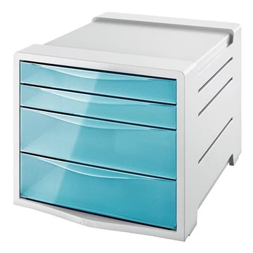 Irattároló, műanyag, 4 fiókos, Esselte colour`breeze, áttetsző kék