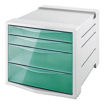 Irattároló, műanyag, 4 fiókos, Esselte colour`breeze, áttetsző zöld