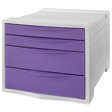 Irattároló, műanyag, 4 fiókos, Esselte colour`breeze, áttetsző levendula