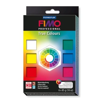 Gyurma készlet, 6x85 g, égethető, Fimo professional true colours, 6 különböző szín
