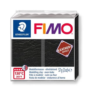 Gyurma, 57 g, égethető, Fimo leather effect, fekete