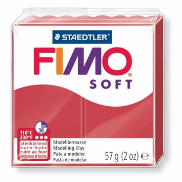 Gyurma, 57 g, égethető, Fimo soft, meggy piros