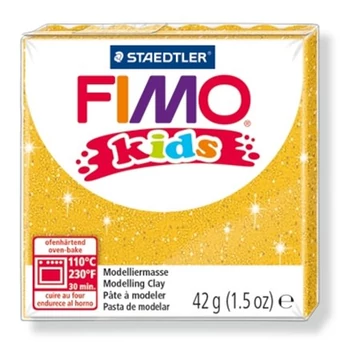 Gyurma, 42 g, égethető, Fimo kids, glitteres arany