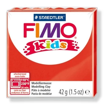 Gyurma, 42 g, égethető, Fimo kids, piros