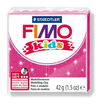 Gyurma, 42 g, égethető, Fimo kids, glitteres rózsaszín