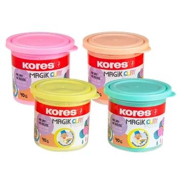 Gyurma,160 g, levegőre száradó, 4 pasztell szín, Kores magic clay