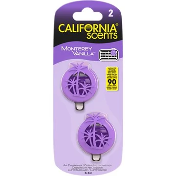 California Scents autóillatosító, mini diffúzer, 2*3 ml, Monterey Vanilla