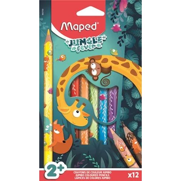 Maped Jungle Fever színes ceruza készlet, vastag, 12 féle szín