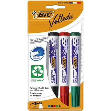 BiC Velleda Ecolutions flipchart- és táblamarker készlet, 1,4 mm, 4 féle szín