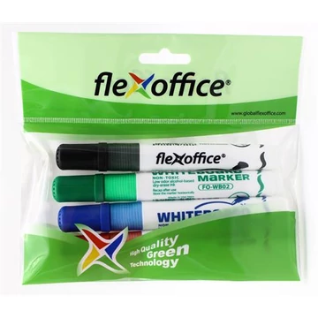 FlexOffice WB02 táblamarker készlet, 2,5 mm, kúpos, 4 féle szín