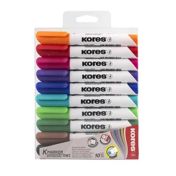 Kores "K-Marker XW1" tábla- és flipchart marker készlet, 1-3 mm kúpos, 10 féle szín