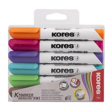 Kores XW1 K-Marker tábla- és flipchart marker készlet, 1-3 mm, kúpos, 6 féle szín