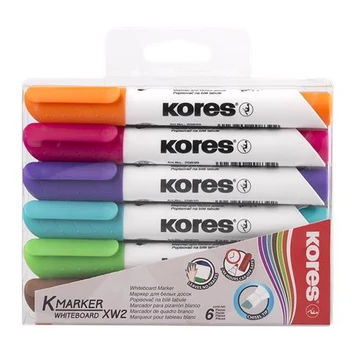 Kores K-Marker tábla- és flipchart marker készlet, 1-3 mm, vágott, 6 féle szín