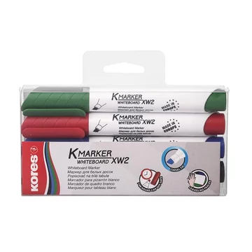 Kores K-Marker tábla- és flipchart marker készlet, 1-3 mm, vágott, 4 féle szín