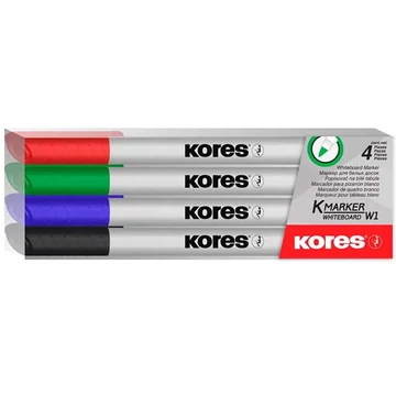 Kores K-Marker tábla- és flipchart marker készlet, 1-3 mm kúpos, 4 féle szín