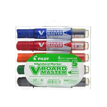 Pilot V-Board Master táblamarker készlet, 2,3 mm, kúpos, 5 féle szín
