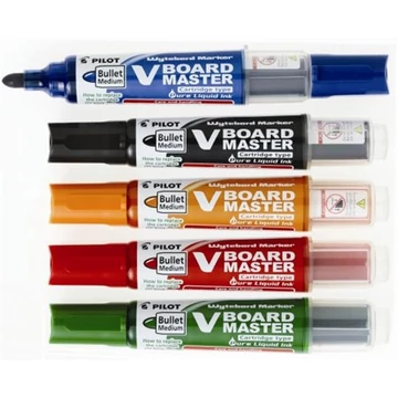 Pilot V-Board Master táblamarker készlet, 2,3 mm, kúpos, tartóval és szivaccsal