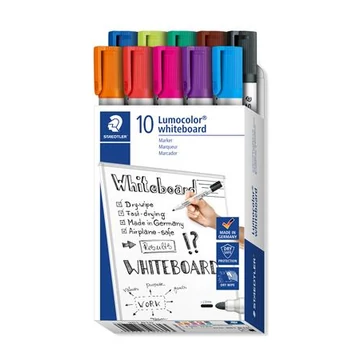 Staedtler Lumocolor 351 táblamarker készlet, 2 mm, kúpos, 10 féle szín