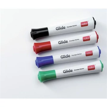 Nobo Glide tábla- és flipchart marker, 3 mm, kúpos, 4 féle szín