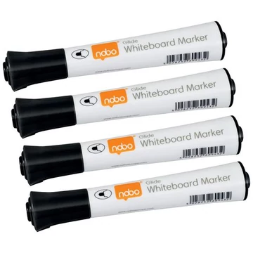 Nobo Glide táblamarker, kúpos hegyű, 2 mm, 10 db, fekete