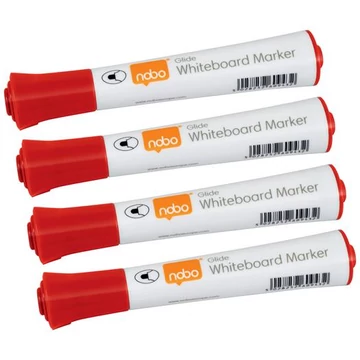 Nobo Glide táblamarker, kúpos hegyű, 2 mm, 10 db, piros