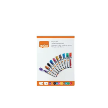 Nobo táblamarker készlet, folyékonytintás, kúpos, 1-3 mm, 10 féle szín