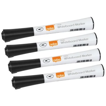 Nobo Glide táblamarker, kúpos hegyű, 1 mm, fekete