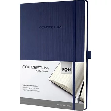 Jegyzetfüzet, exkluzív, A4, vonalas, 97 lap, keményfedeles, Sigel Conceptum, éjkék