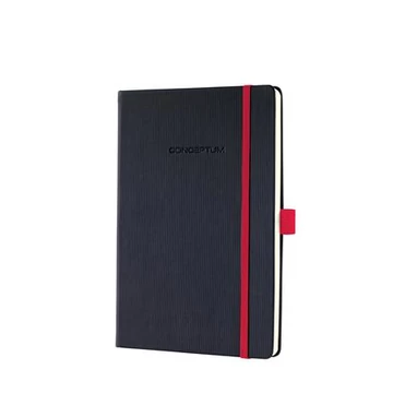 Jegyzetfüzet, exkluzív, A5, vonalas, 97 lap, keményfedeles, Sigel Conceptum red edition, fekete-piros