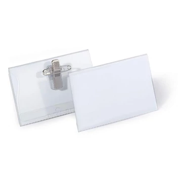 Durable névkitűző, csíptetővel és tűvel, 54x90 mm, 50 db