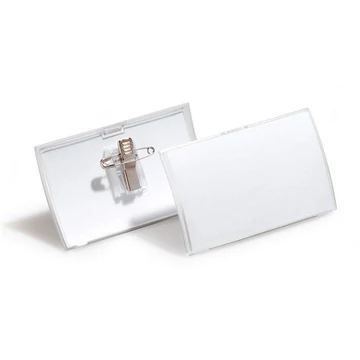 Durable click fold névkitűző, csíptetővel és tűvel, pp, 40x75 mm, 25 db